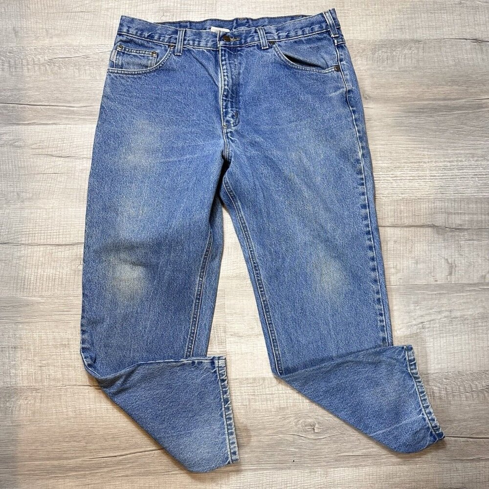 Carhartt B17 DST Relaxed Fit Straight Leg Jeans Men's 38x30 Distressed Denim